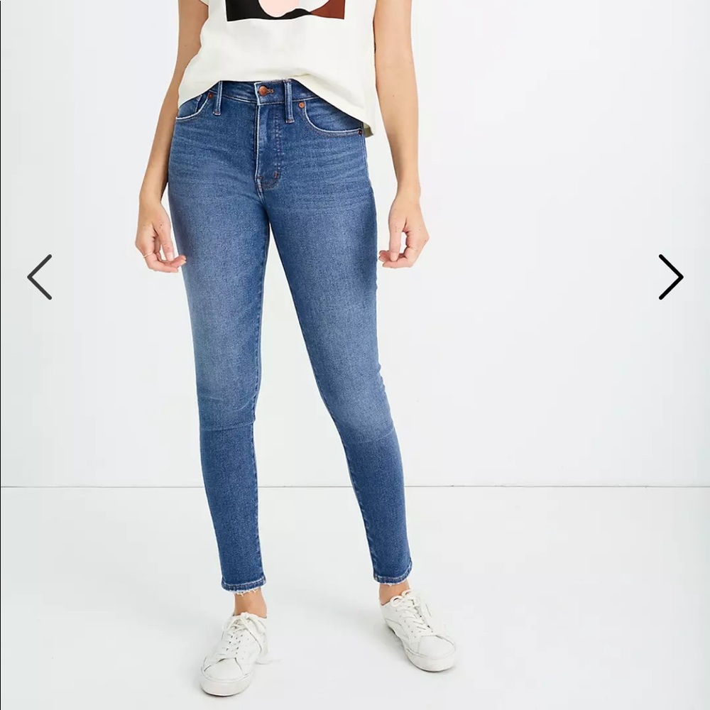 Madewell 9” mid rise skinny jeans in pearson wash - denim stretchy